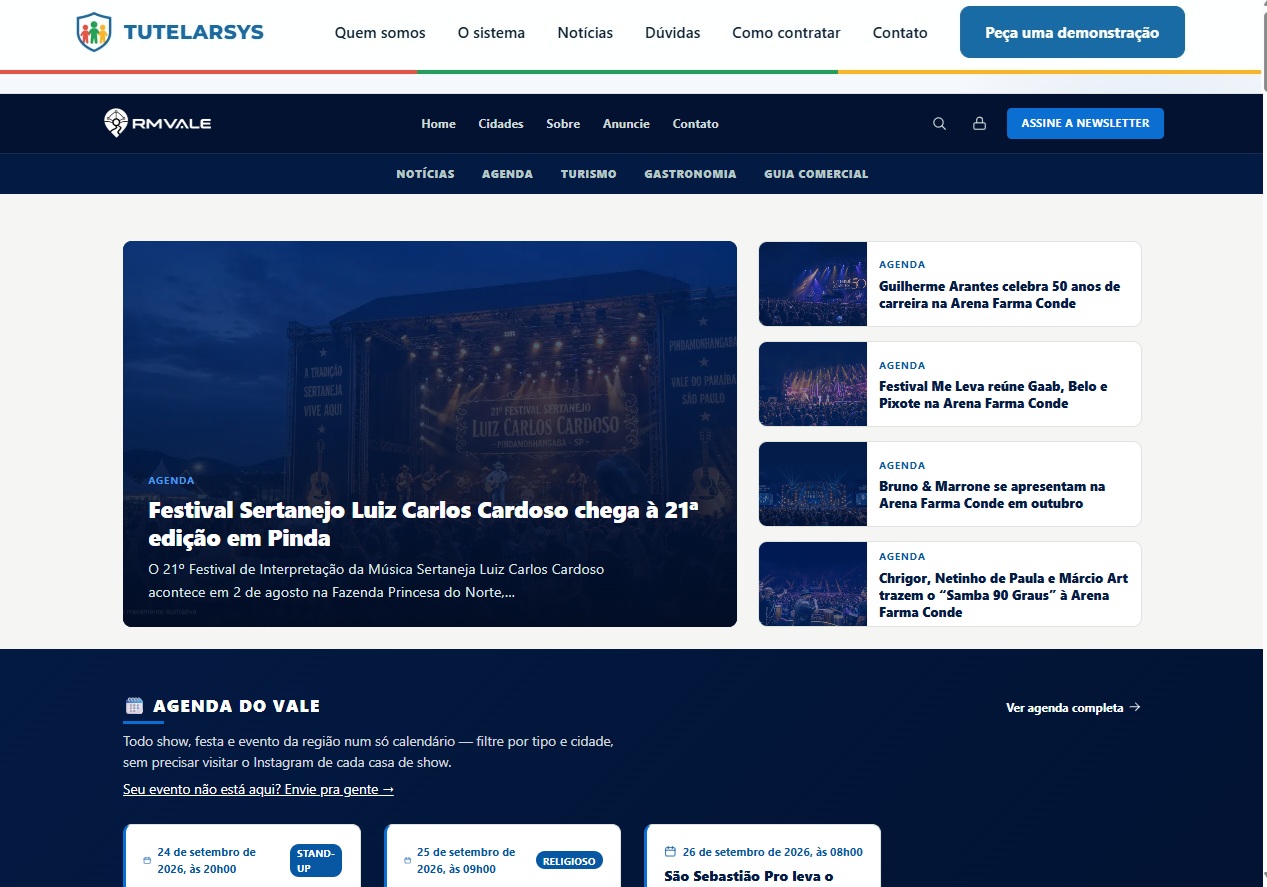 Site Portal RMVale desenvolvido pela BrasilSYS