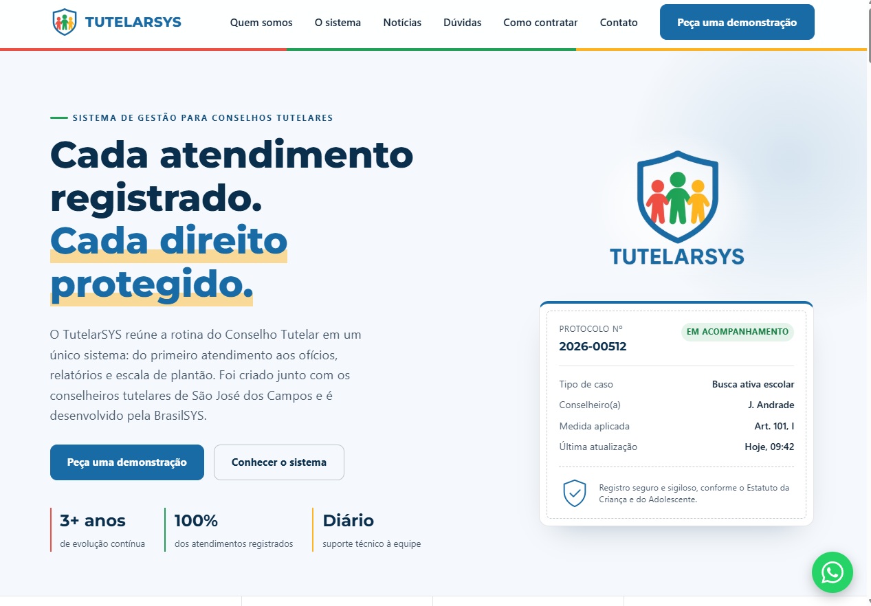TutelarSYS - Site Institucional