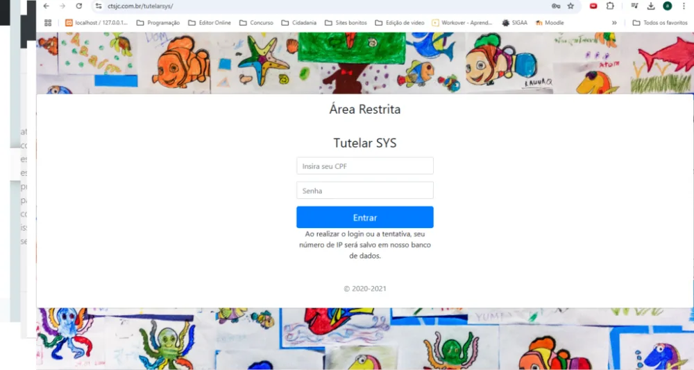 Site TutelarSYS desenvolvido pela BrasilSYS